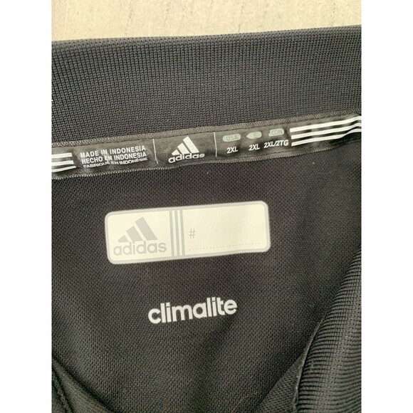 Adidas Mens Black Professional Golf Short Sleeve Polo Climalite Size 2XL - Picture 2 of 7